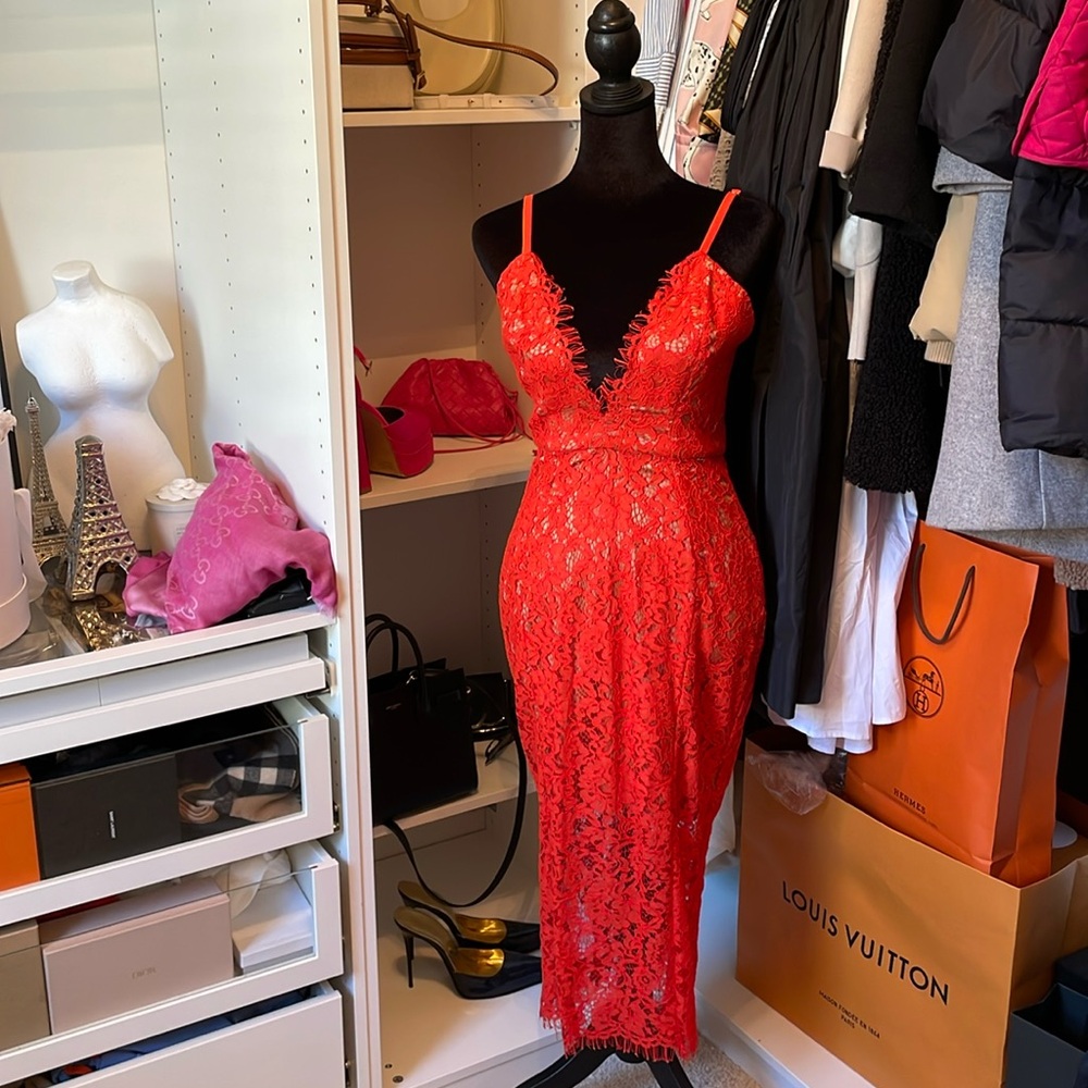 House Of CB Lace Midi Dress